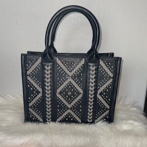 Montana West whipstitch studded medium tote NWOT